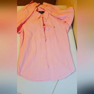 Gently Used Ralph Lauren Pink Button Down Shirt size medium